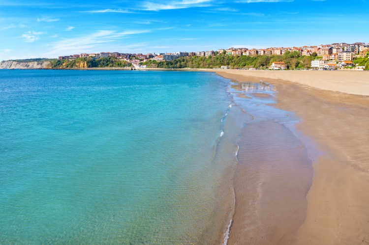 Ereaga Hondarza beach in Getxo, Spain.