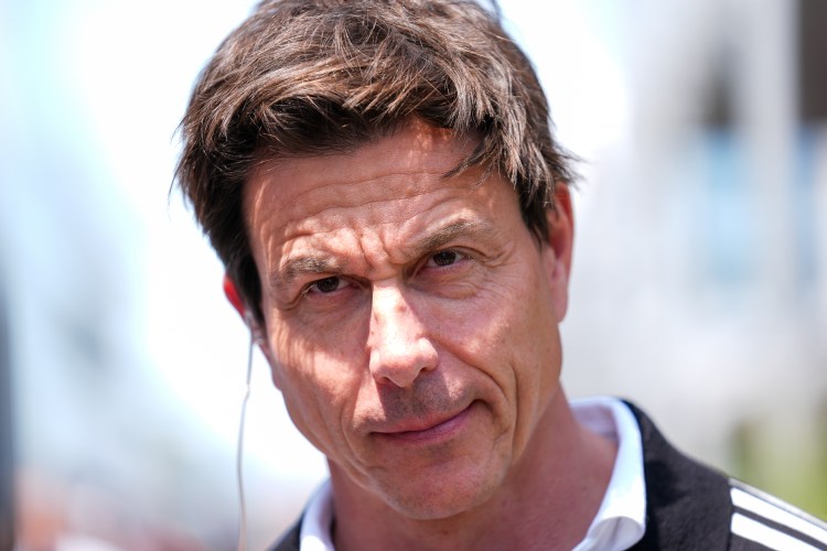 Toto Wolff, Executive Director of the Mercedes-AMG Petronas F1 Team, speaks to the media.