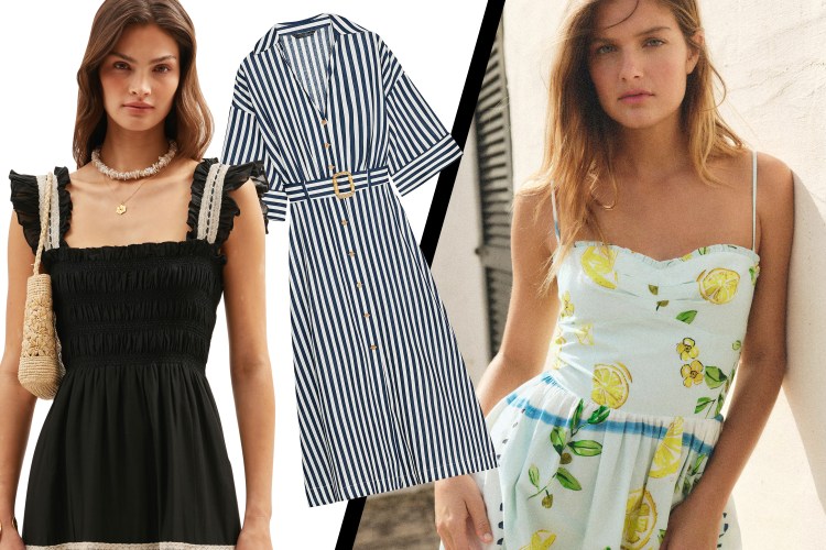Collage of three summer dresses.