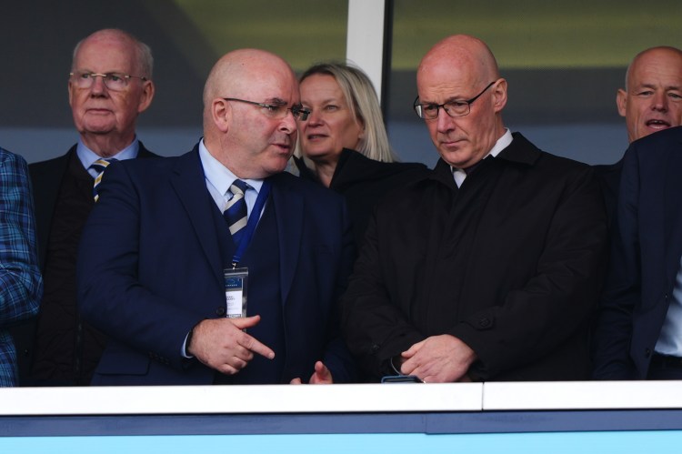 Mike Mulraney and John Swinney at the Scottish Gas Women's Scottish Cup final.