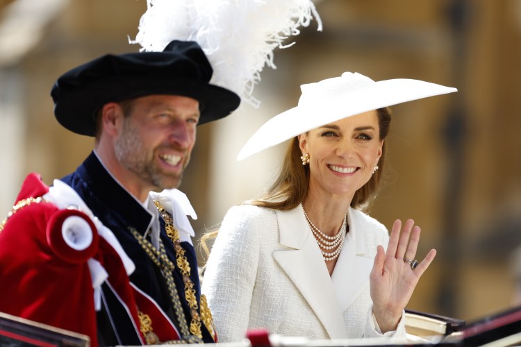 The Prince and Princess of Wales attend the service in Windsor for the Most Noble Order of the Garter