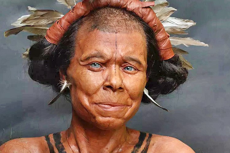 Reconstruction of a Mesolithic woman's face.