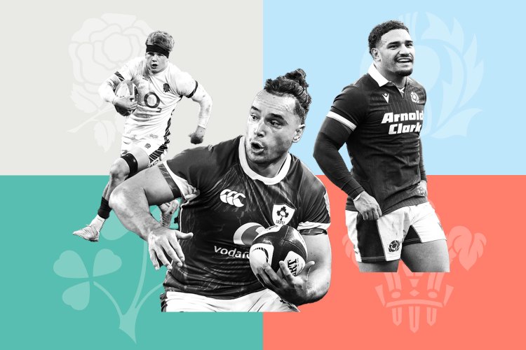 Collage of rugby players.
