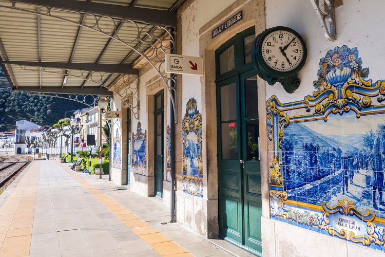 Pinhao railway station in the Douro Valley, Portugal