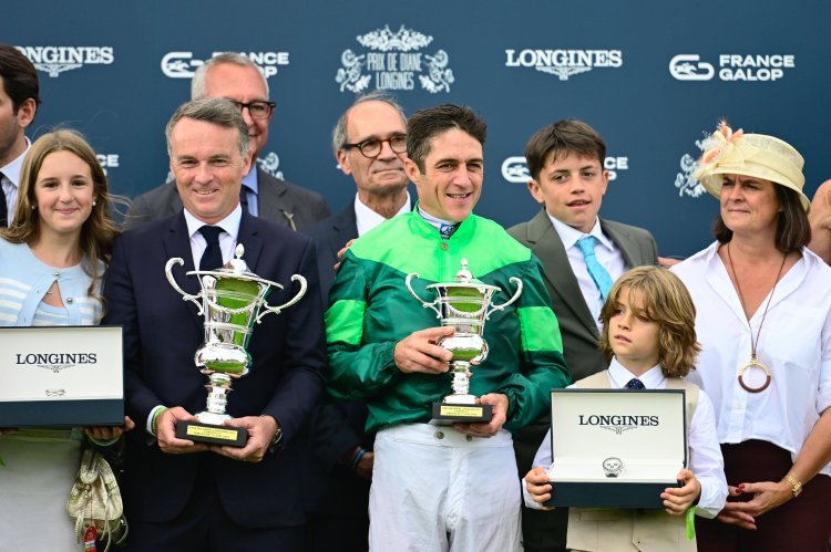 FH Graffard and Christophe Soumillon at the Prix de Diane Longines horse race.