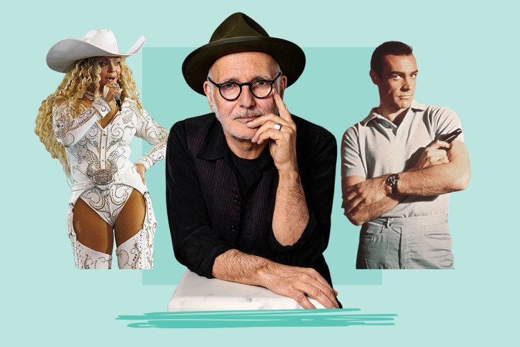 Collage of Beyoncé, Ludovico Einaudi, and Sean Connery.